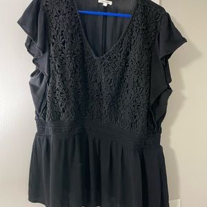 Black w crochet blouse